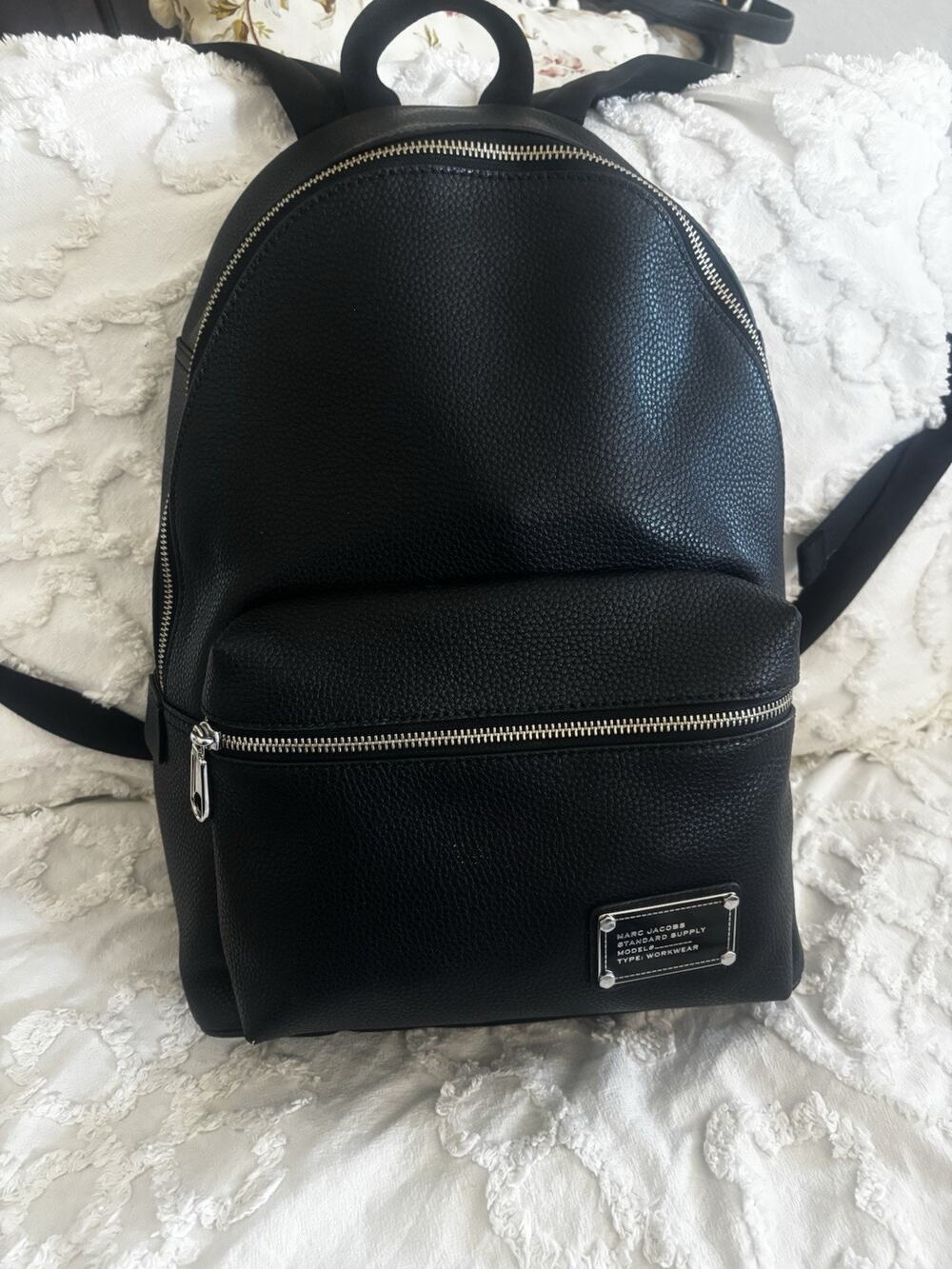 Marc Jacob’s Workwear Black Leather and Durable Canvas Backpack. Great Condition